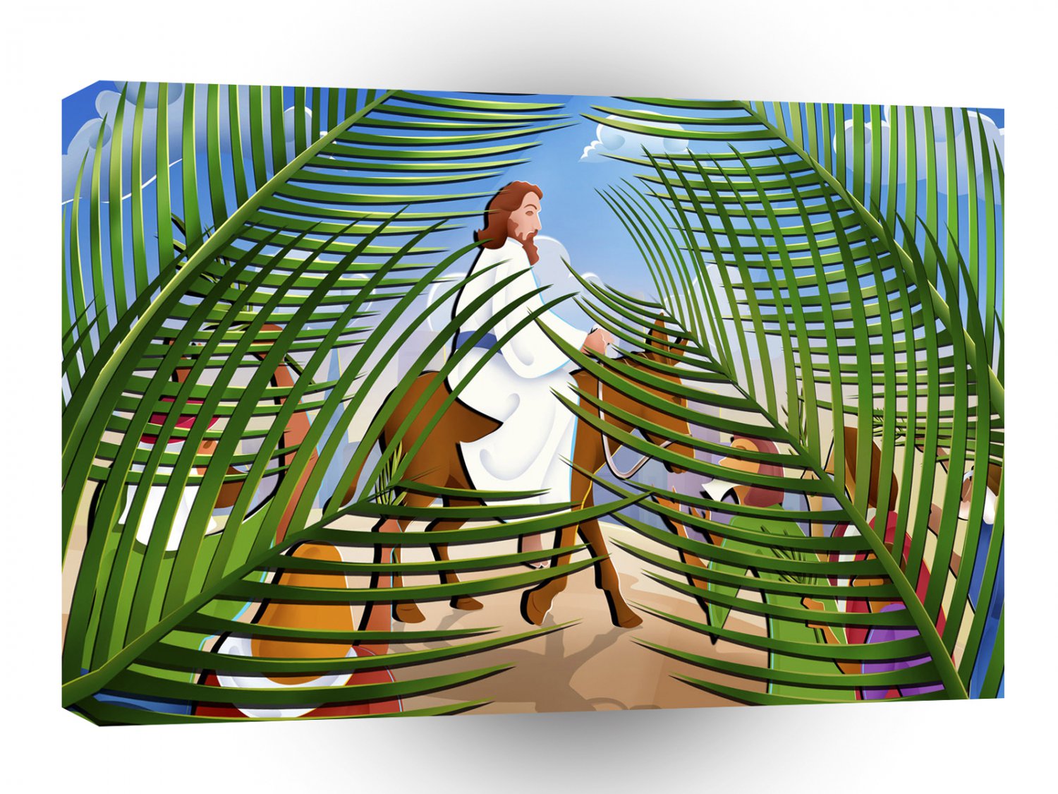 World Easter Religion Jesus Donkey A1 Xlarge Canvas