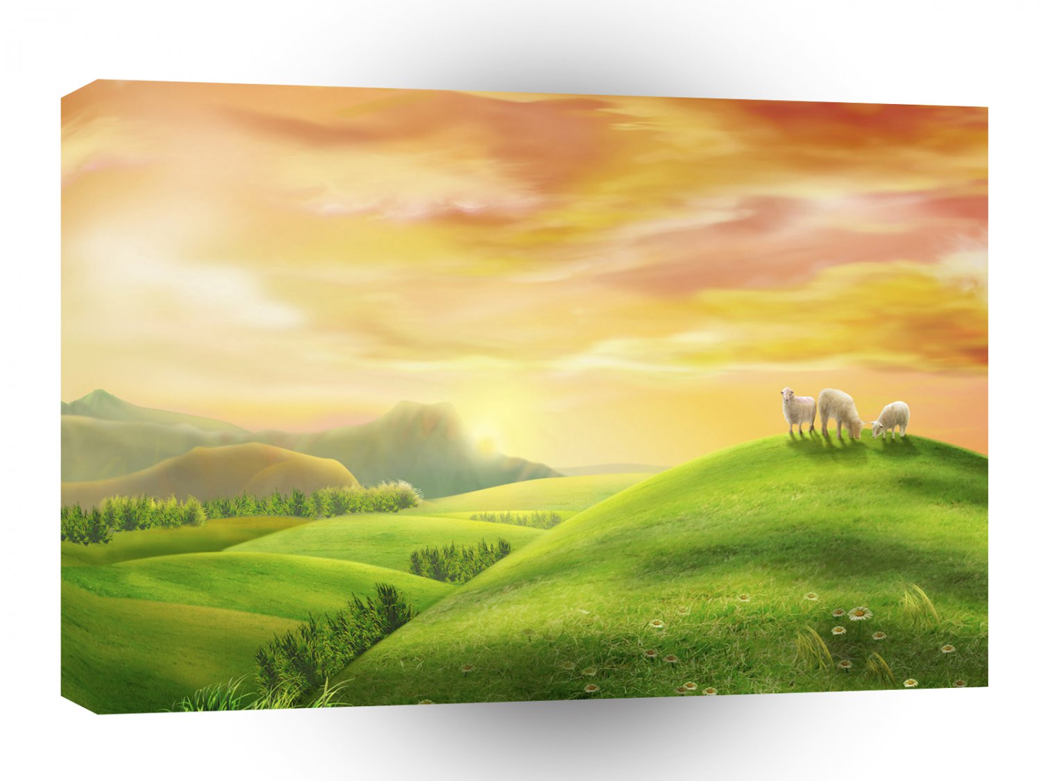 World Easter Sheep Landscape A1 Xlarge Canvas