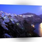 World Greece Sea Night Coast Town A1 Xlarge Canvas