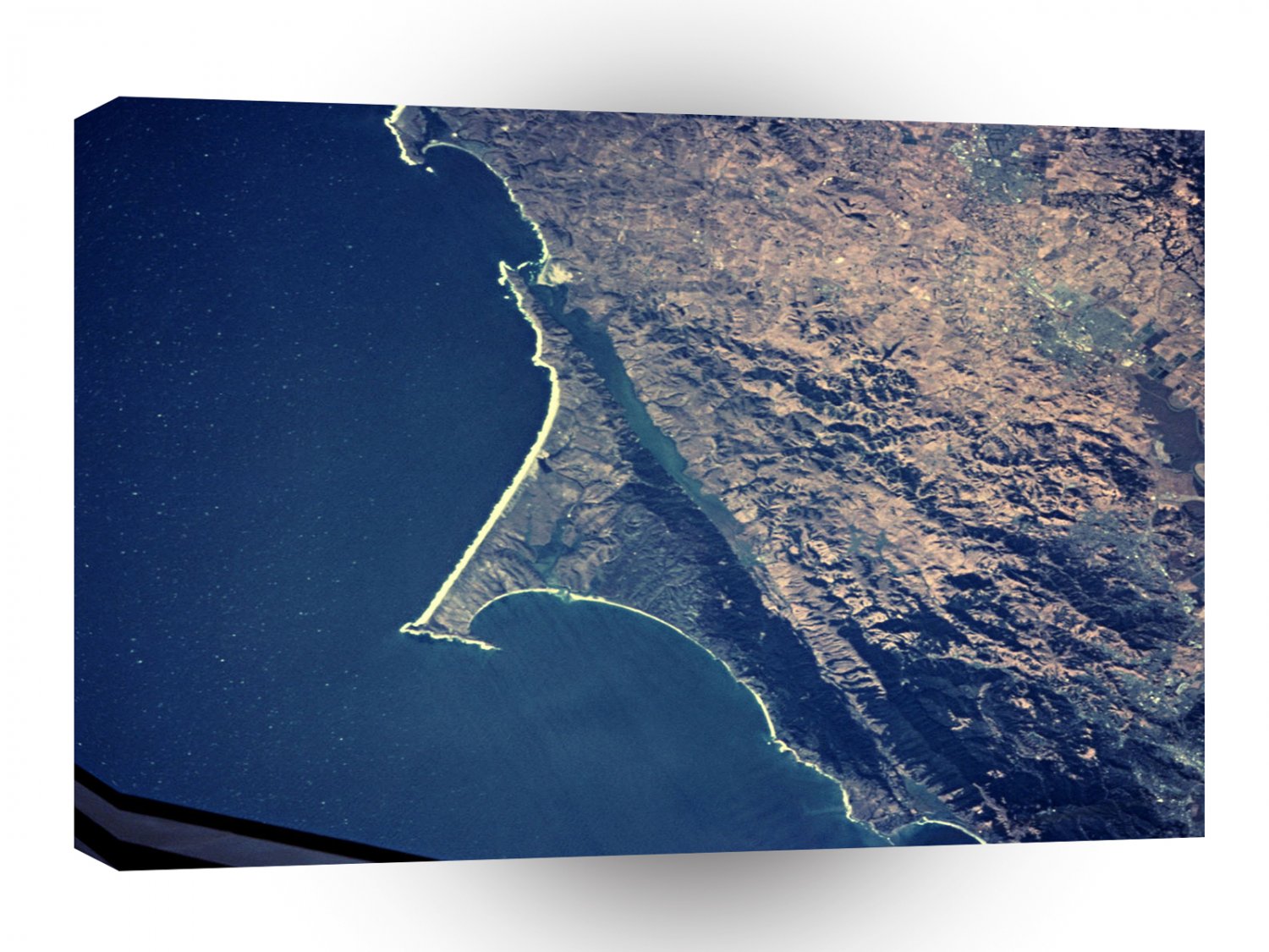 World Space Coast Satellite Imagery Birds Eye View Coast A1 Xlarge Canvas