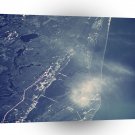 World Space Coast Satellite Imagery Cloudy Coastline A1 Xlarge Canvas