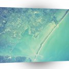 World Space Coast Satellite Imagery Coastal Line A1 Xlarge Canvas