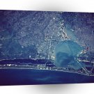 World Space Coast Satellite Imagery Dam Coastline Shot A1 Xlarge Canvas