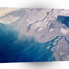 World Space Coast Satellite Imagery Deep Blue Sea Sandy Coastline A1 Xlarge Canvas