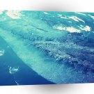 World Space Coast Satellite Imagery Mountain Coast A1 Xlarge Canvas