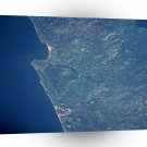World Space Coast Satellite Imagery Mountainside Coastline A1 Xlarge Canvas