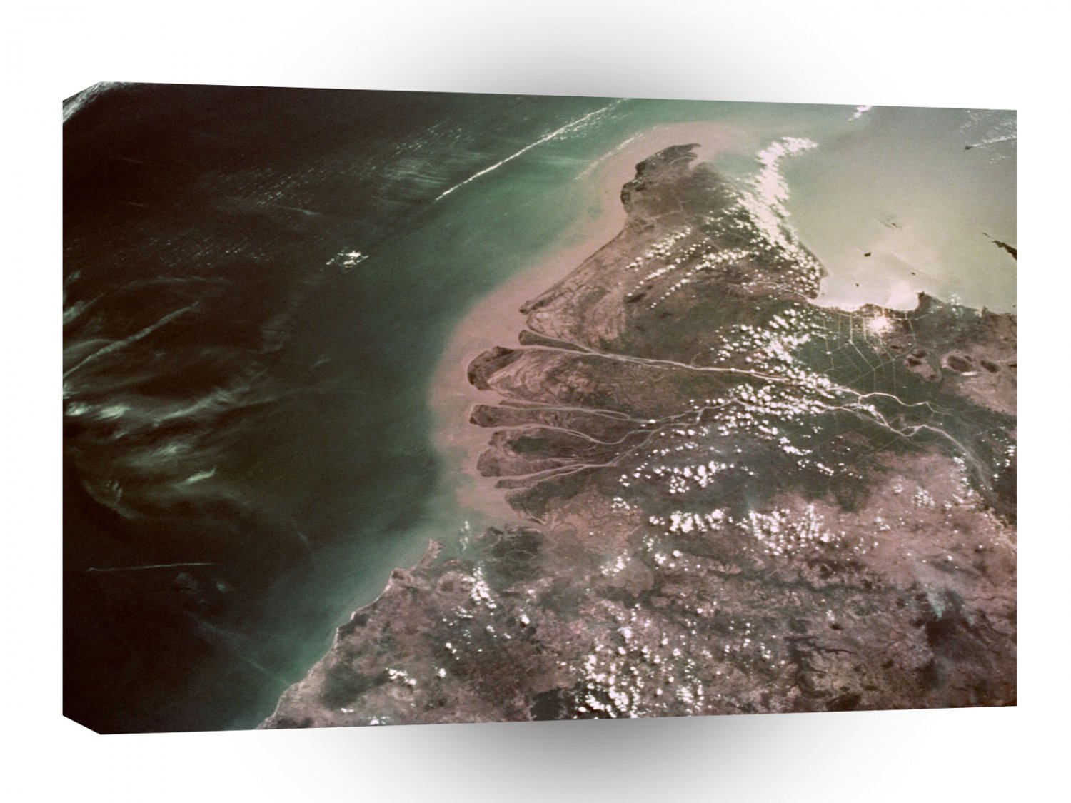 World Space Coast Satellite Imagery Roadsr To Coast Wat A1 Xlarge Canvas