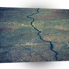 World Space Land River Satellite Imagery Houses A1 Xlarge Canvas