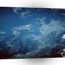 World Space Land River Satellite Imagery Islands City A1 Xlarge Canvas