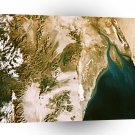 World Space Mountains Reservoir Closeup Satellite Imagery Cloud Hilltops A1 Xlarge Canvas