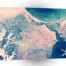 World Space Mountains Reservoir Closeup Satellite Imagery Dam Split A1 Xlarge Canvas