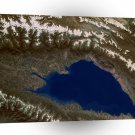 World Space Mountains Reservoir Closeup Satellite Imagery Lake Birdseyeview A1 Xlarge Canvas