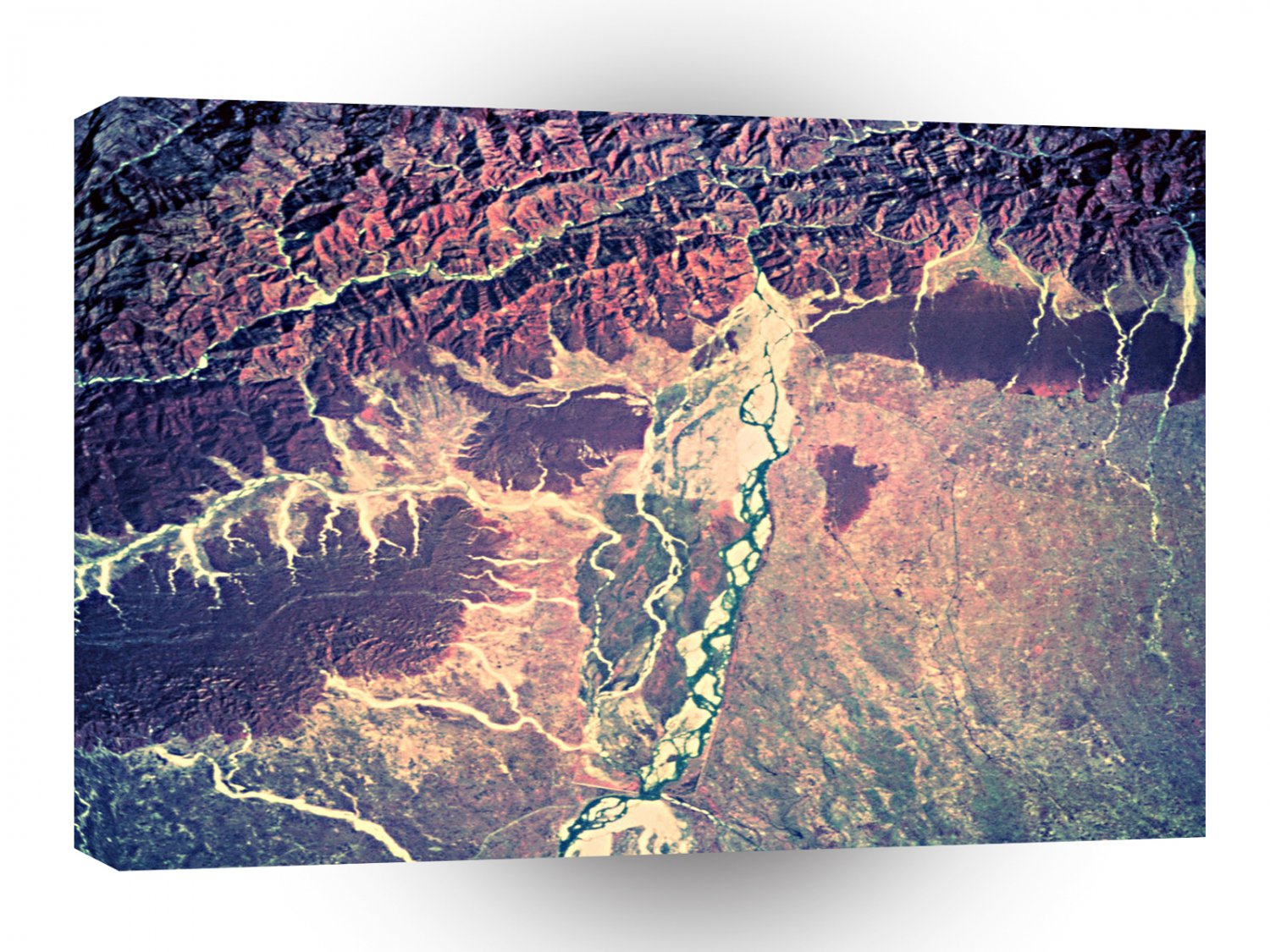 World Space Mountains Roads Satellite Imagery Vision Roads A1 Xlarge Canvas