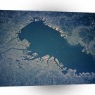 World Space Mountains Streams Satellite Imagery Boats City Closeup A1 Xlarge Canvas