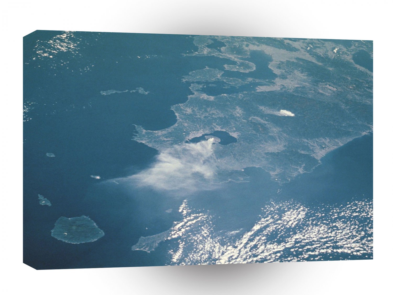 World Space Mountains Streams Satellite Imagery Land Waves A1 Xlarge Canvas