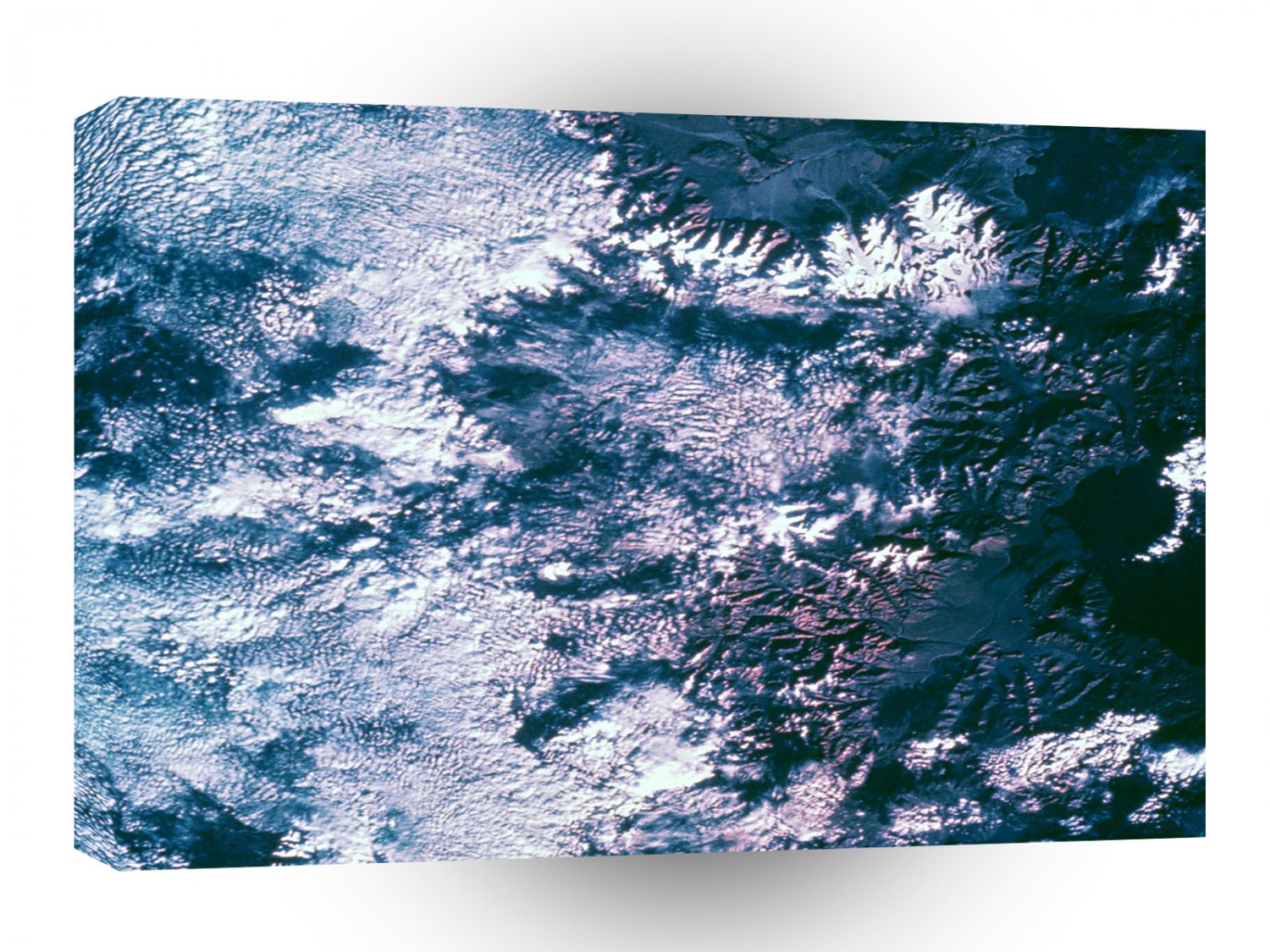 World Space Mountains Streams Satellite Imagery Russian Hilltops Frozen Water A1 Xlarge Canvas