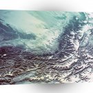 World Space Mountains Streams Satellite Imagery Snow Blizzard Stream A1 Xlarge Canvas