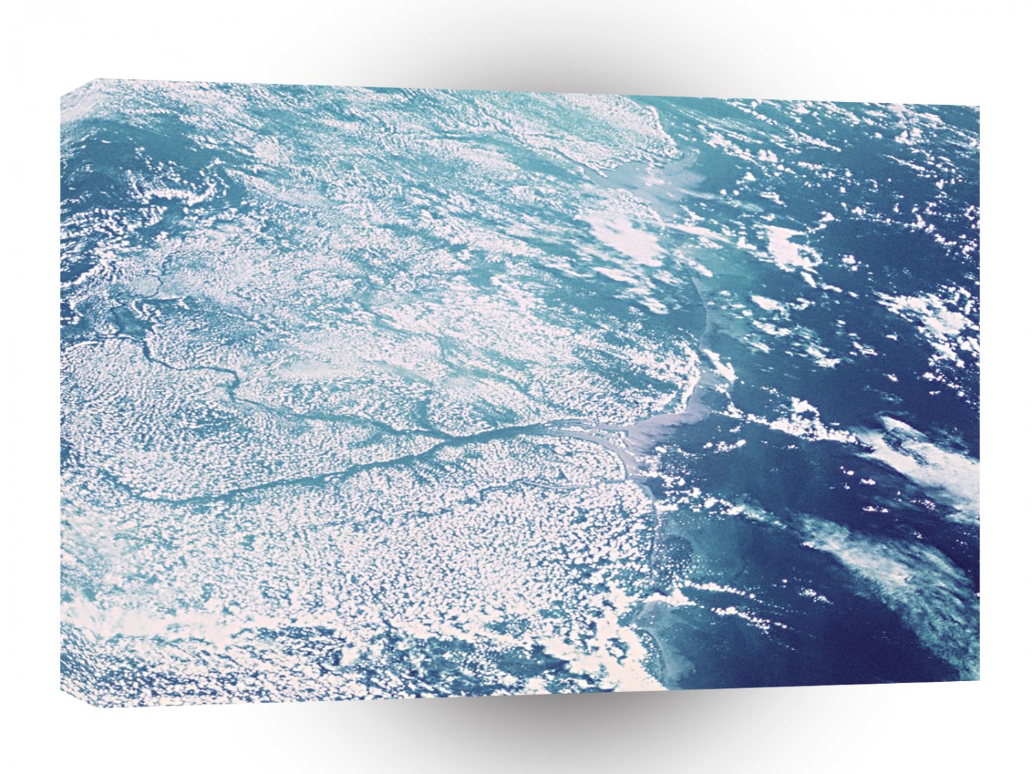 World Space Mountains Streams Satellite Imagery Snow Stream A1 Xlarge Canvas