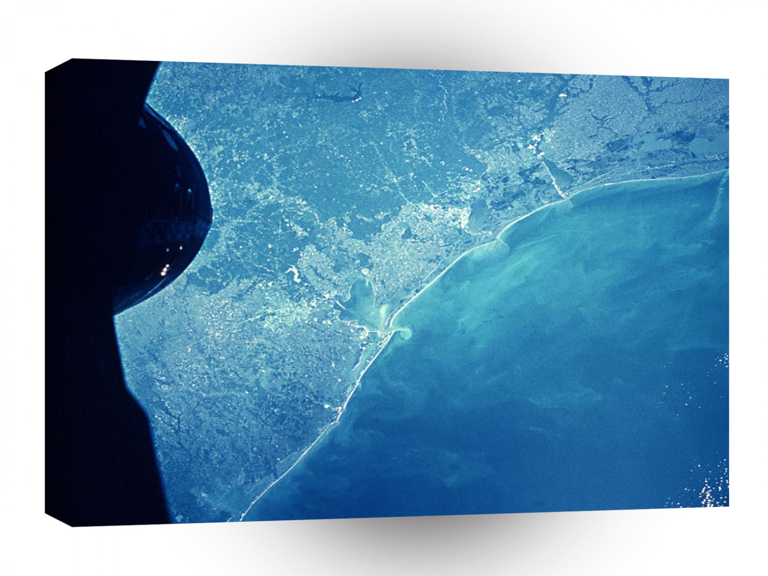 World Space Orbit Satellite Imagery Upside Down Coastal View Orbit A1 Xlarge Canvas