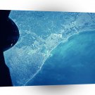 World Space Orbit Satellite Imagery Upside Down Coastal View Orbit A1 Xlarge Canvas