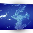 World Space Sea Satellite Imagery City Surrounded With Water A1 Xlarge Canvas
