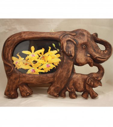03 Elephant sawdust craft picture frame - Size 4x6