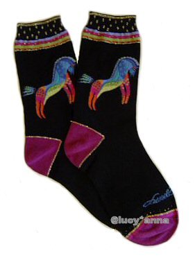Laure Burch Rainbow Horse Socks