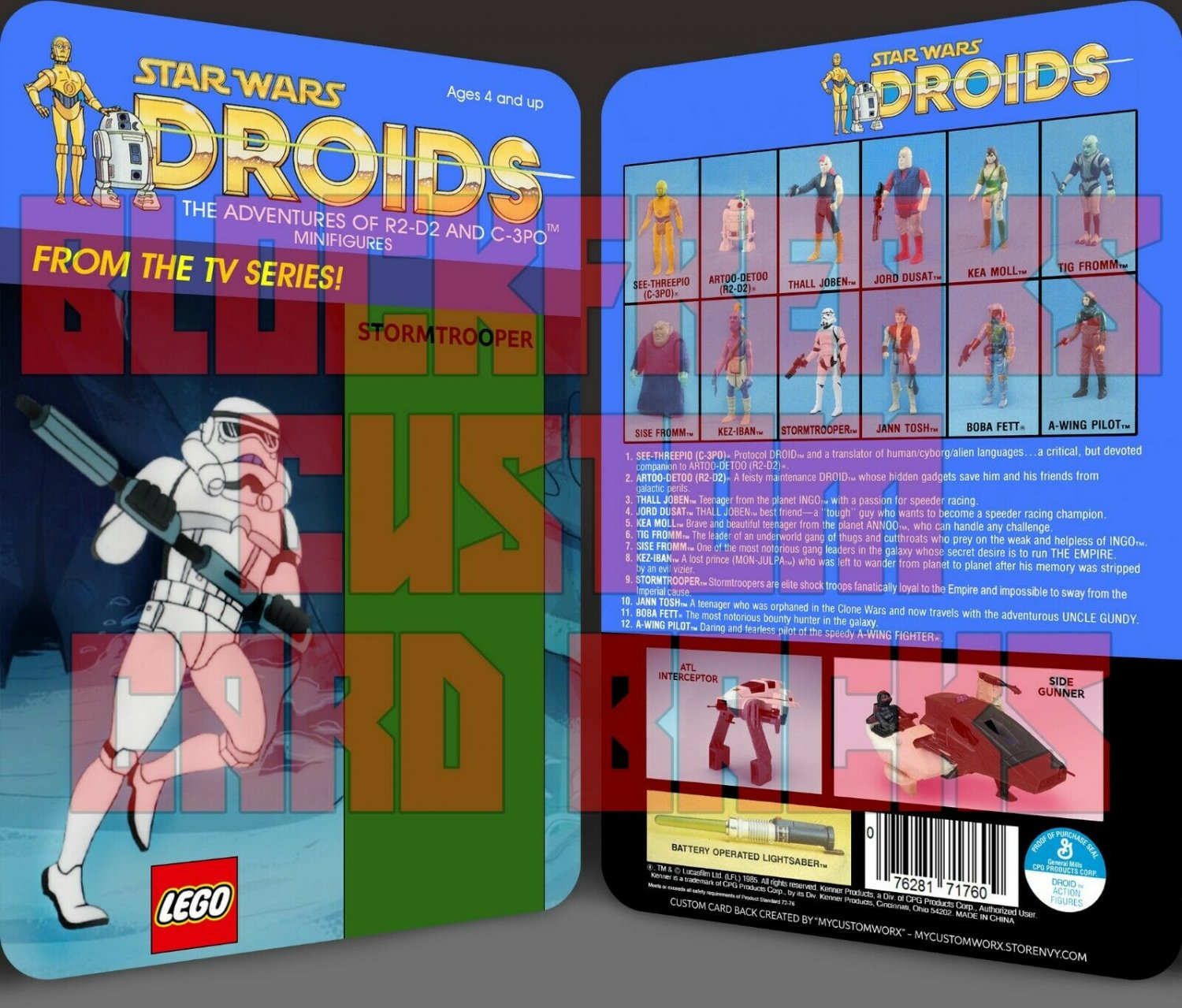 Custom Star Wars Vintage Droids Stormtrooper Lego Card Back