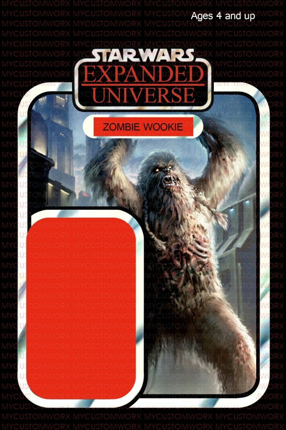 Custom Star Wars Expanded Universe Lego Size Zombie Wookie Card Back
