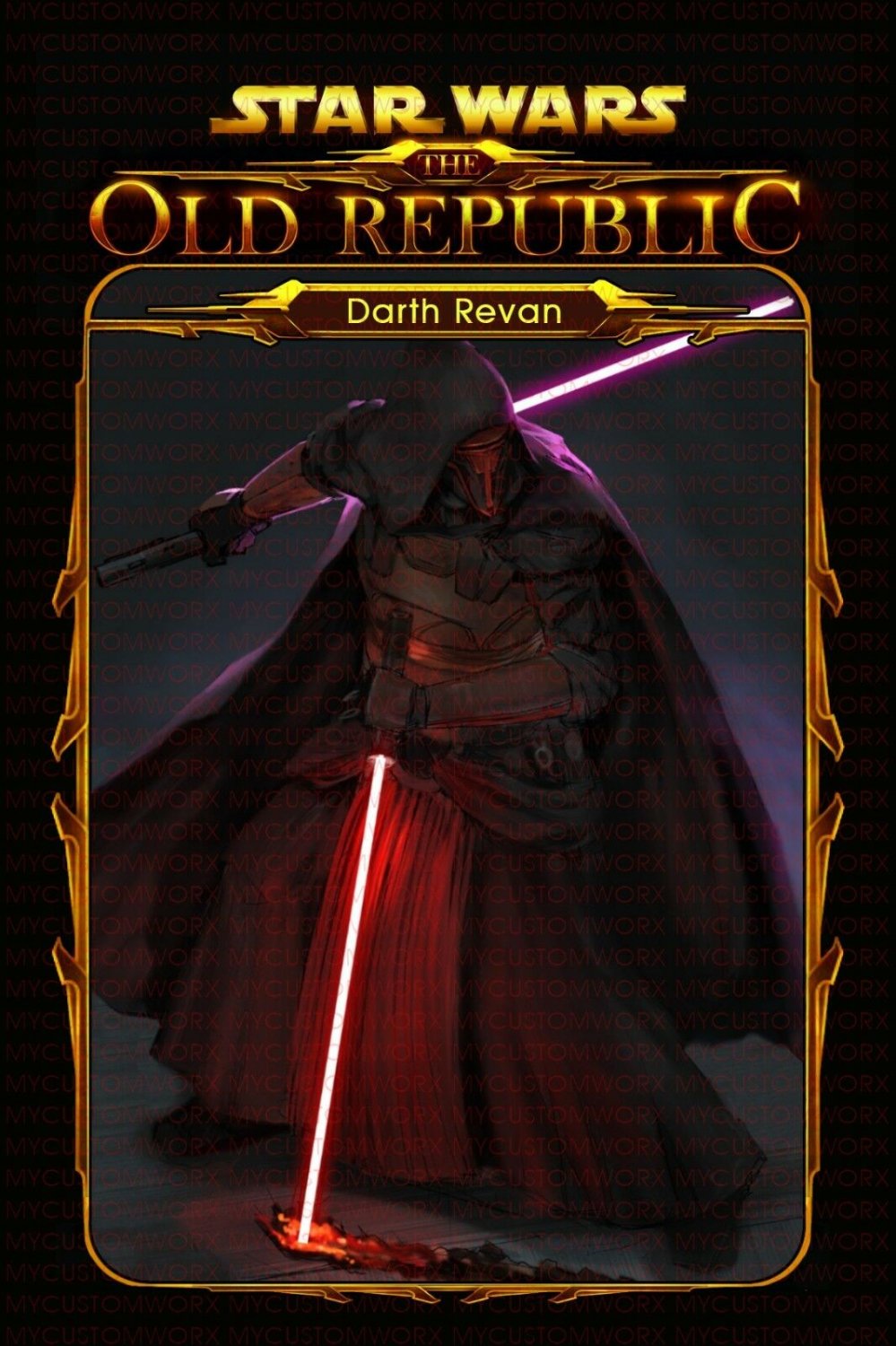 Custom Star Wars Old Republic Darth Revan Lego Size Card Back  (V2)