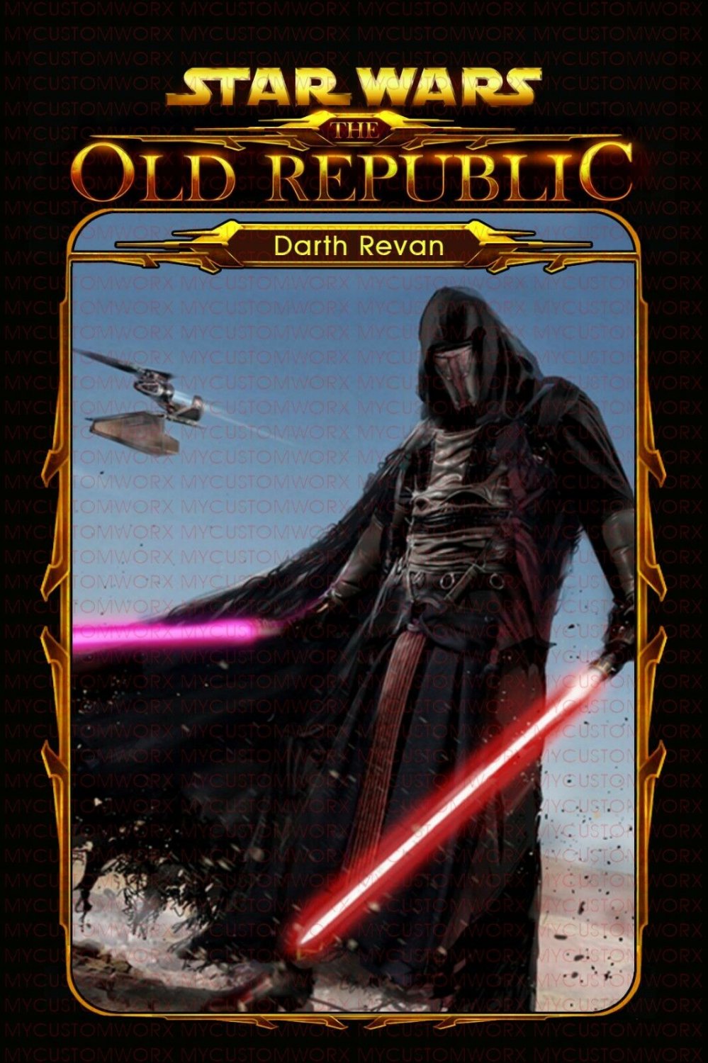 Custom Star Wars Old Republic Darth Revan Lego Size Card Back (V1)