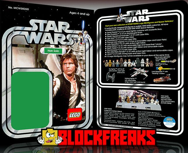 Custom Star Wars Vintage 12-Back Han Solo Lego Card Back