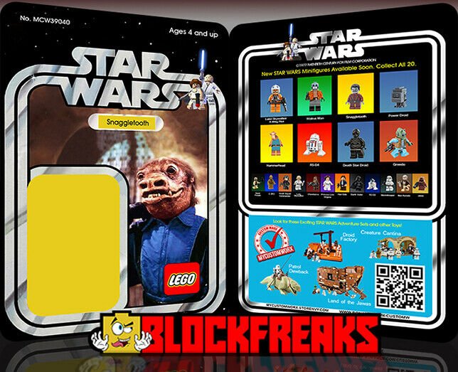 Custom Star Wars Vintage 20-Back Snaggletooth (Blue) Lego Card Back