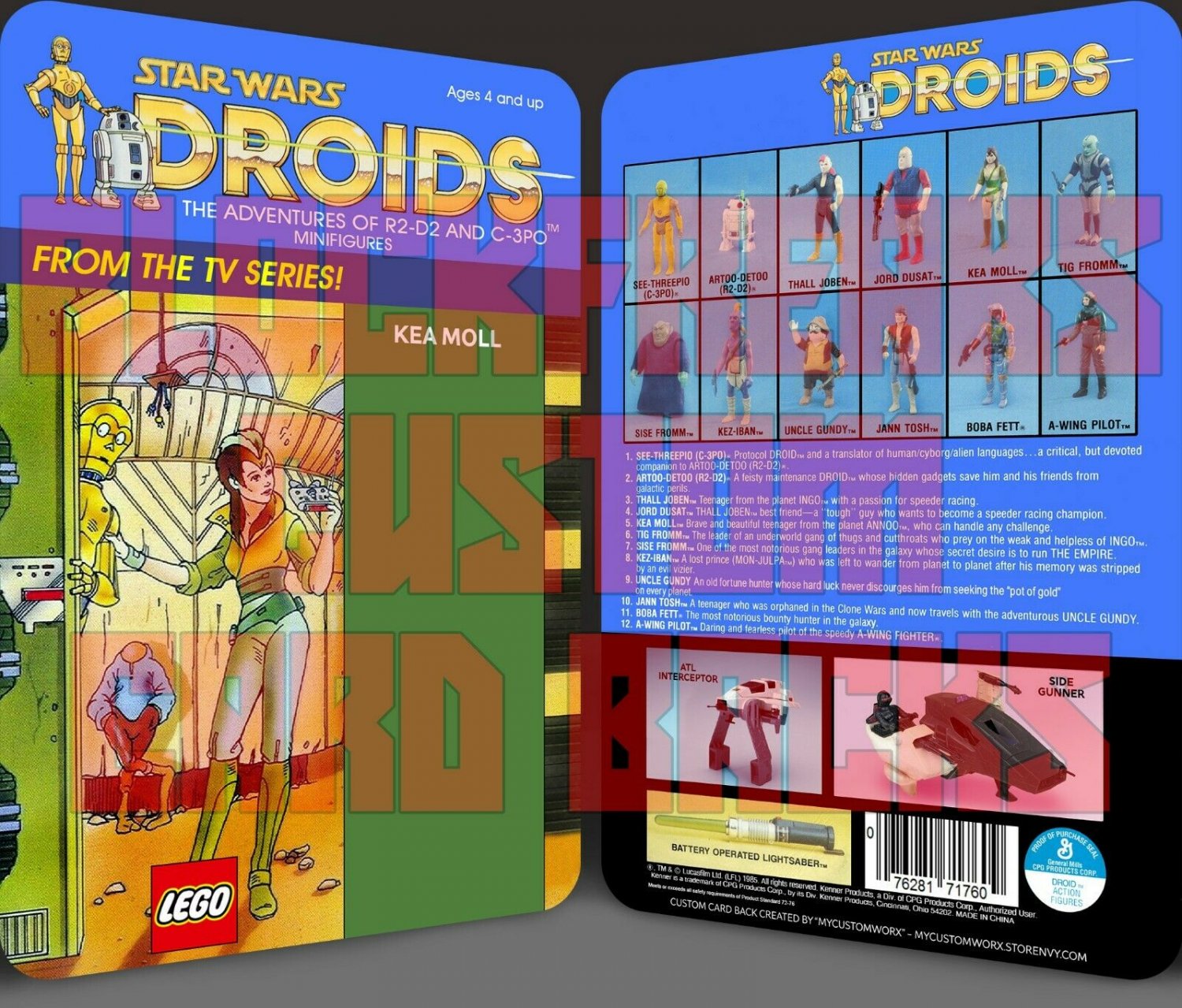 Custom Star Wars Vintage Droids Kea Moll Lego Card Back