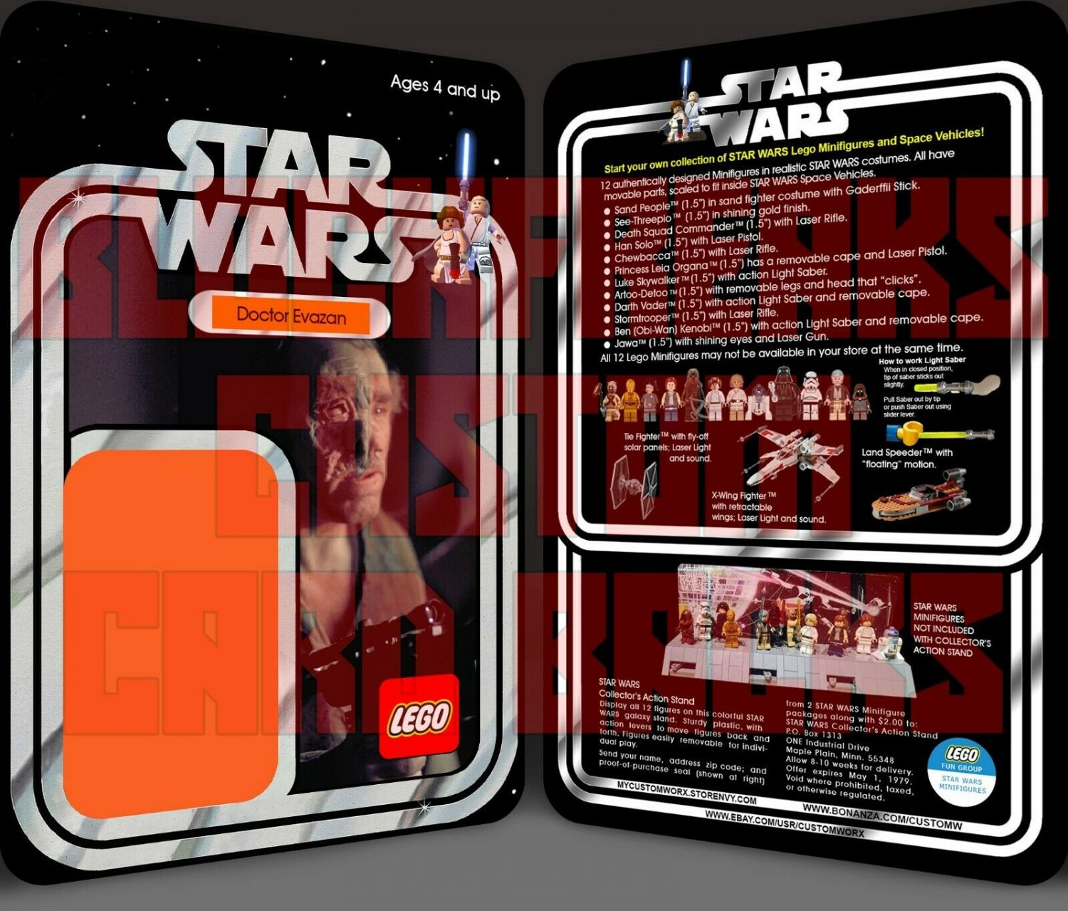 Custom Star Wars Vintage 12-Back Doctor Cornelius Evazan Lego Card Back
