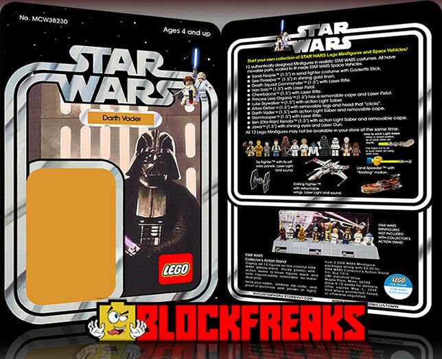 Custom Star Wars Vintage 12-Back Darth Vader Lego Card Back