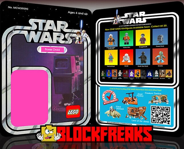Custom Star Wars Vintage 20-Back Power Droid Lego Card Back