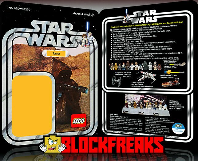 Custom Star Wars Vintage 12-Back Jawa Lego Card Back