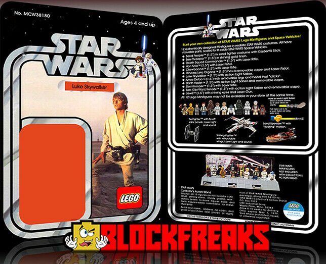 Custom Star Wars Vintage 12-Back Luke Skywalker Lego Card Back