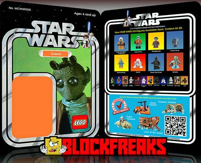 Custom Star Wars Vintage 20-Back Greedo Lego Card Back
