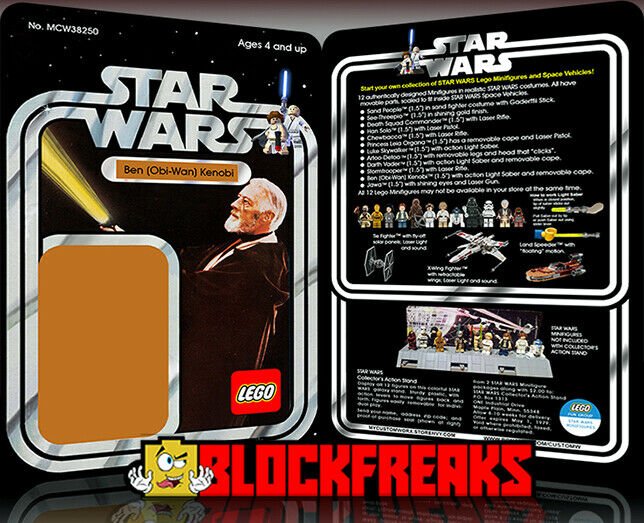 Custom Star Wars Vintage 12-Back Obi-Wan Kenobi Lego Card Back