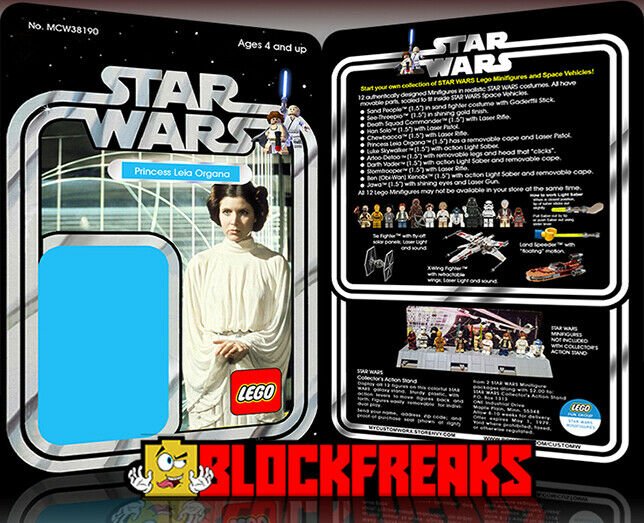Custom Star Wars Vintage 12-Back Princess Leia Lego Card Back