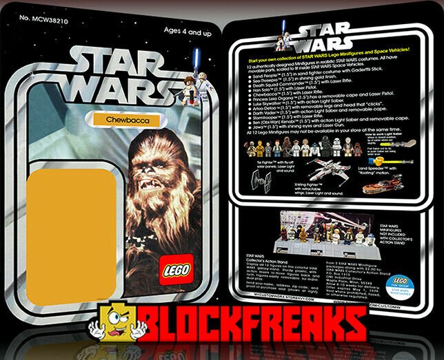 Custom Star Wars Vintage 12-Back Chewbacca Lego Card Back