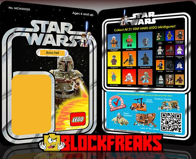 Custom Star Wars Vintage 21-Back Boba Fett Lego Card Back