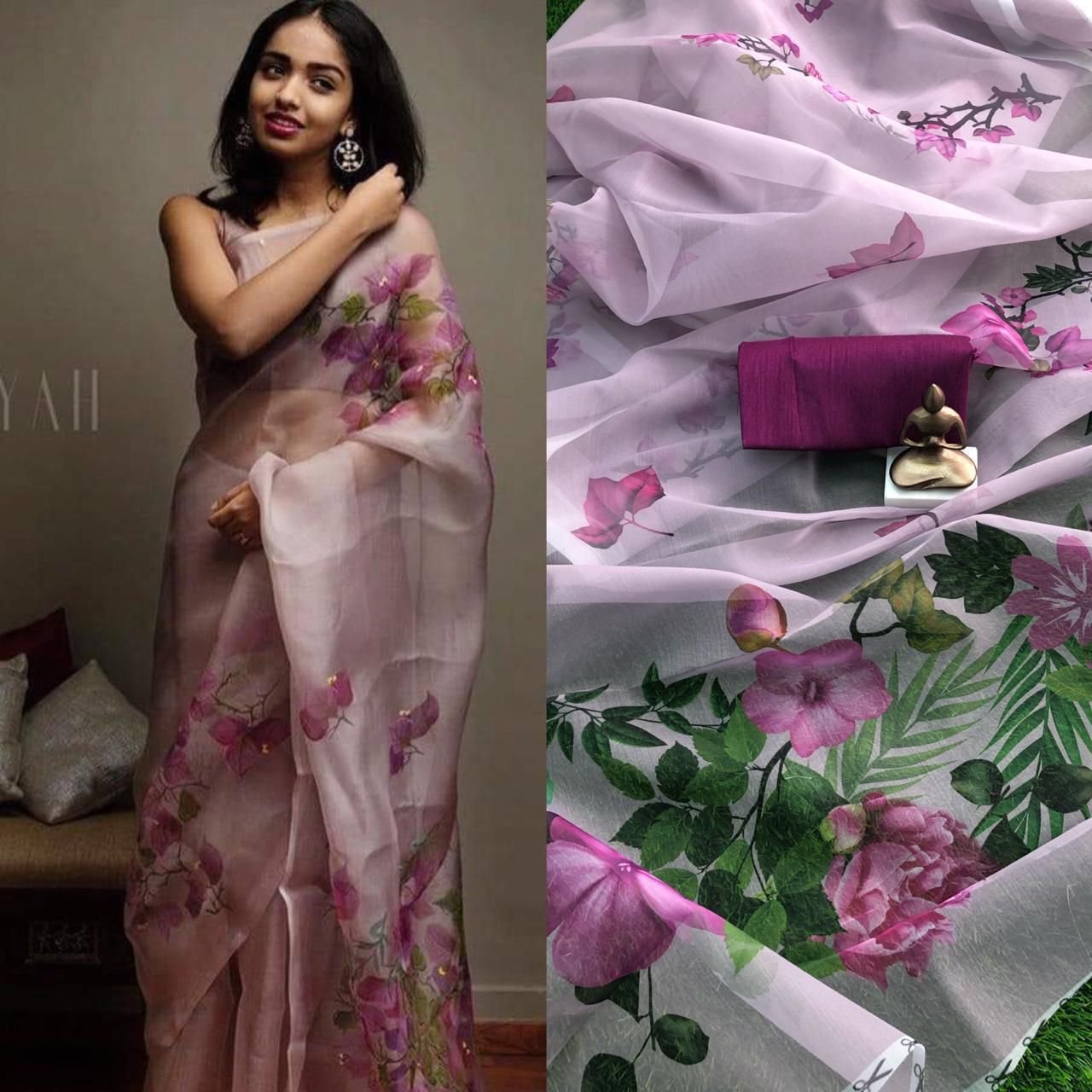 Organza Digital Print Saree