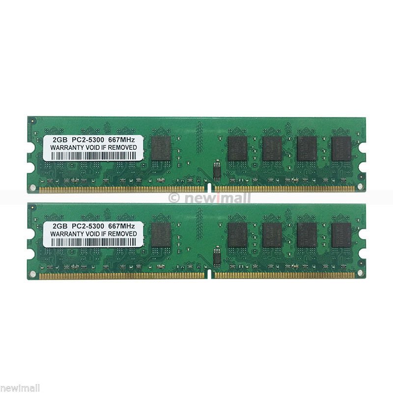 New 4GB 2X2GB DDR2 PC2-5300 667MHz 240Pin DIMM RAM Desktop Memory