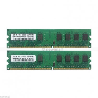 New 4GB 2X2GB DDR2 PC2-5300 667MHz 240Pin DIMM RAM Desktop Memory