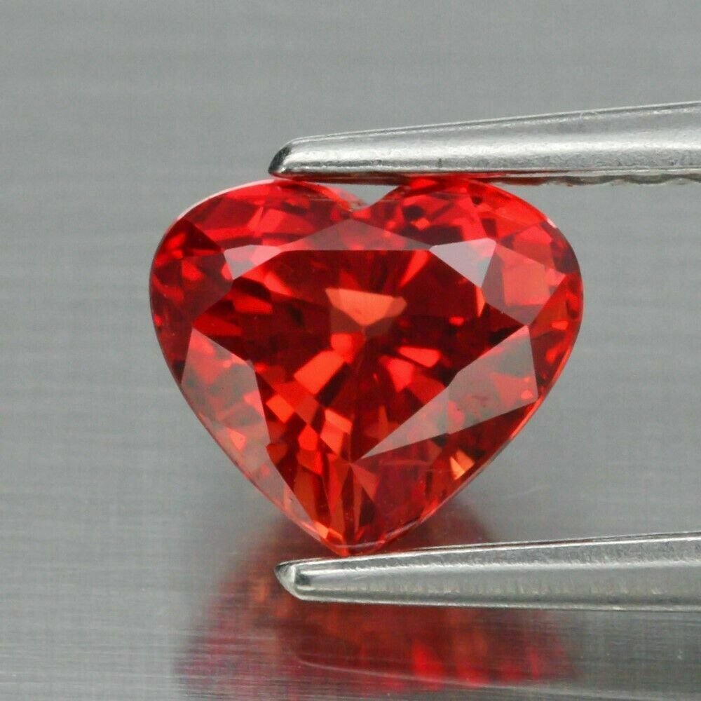 1.09ct Heart Natural Orangish Red Sapphire Songea, Tanzania #25