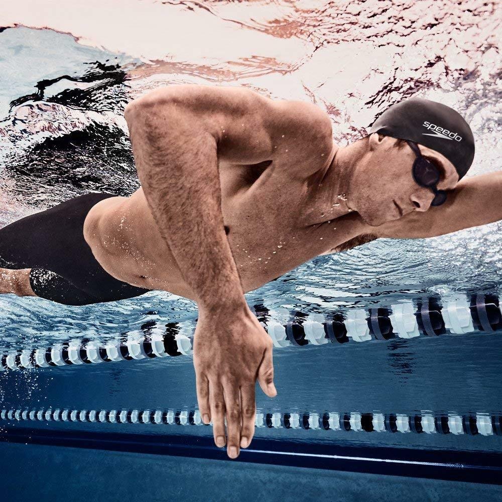 Speedo Silicone Aqua V Swim Cap, Large, Black