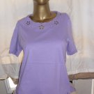 Butterfly Collar Lavender Top Short Sleeve Small - NEW!